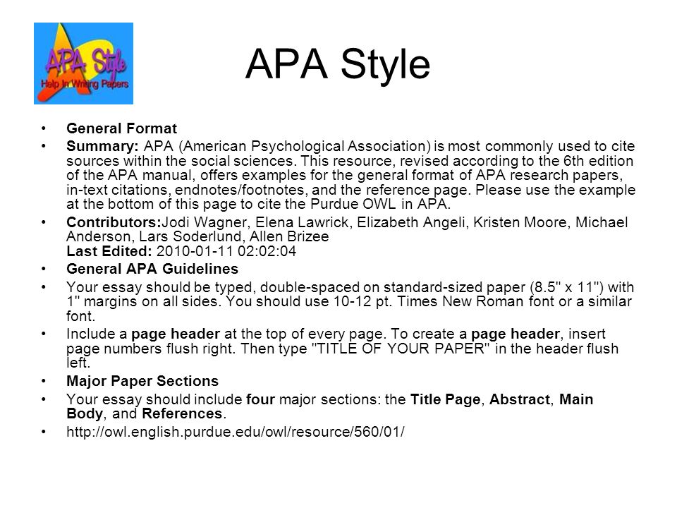 APA Writing Format